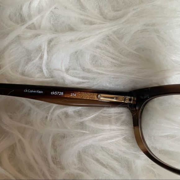 SOLD!! Calvin Klein eyeglass frames, brown horn color, NEW, Style #CK 5728 - Picture 3 of 9